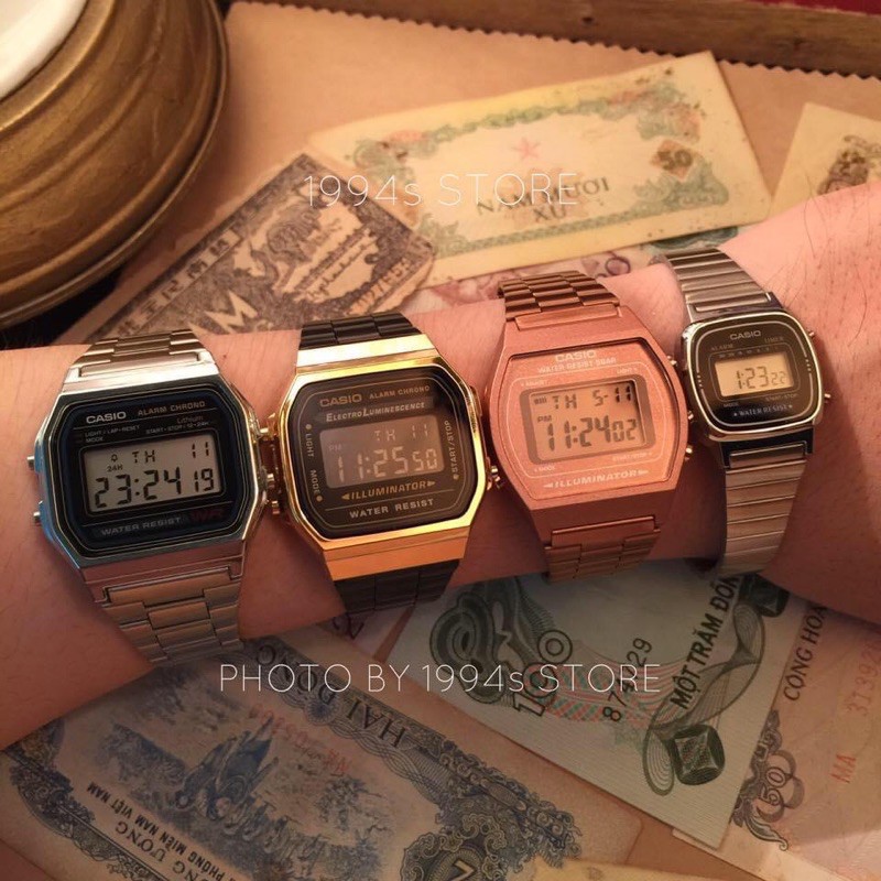 Đồng hồ Nam/Nữ Dây thép CASIO A168WEGB-1 chính hãng