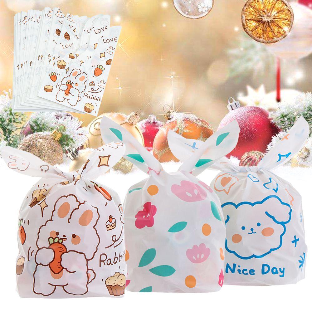 LET Set 50 Túi Đựng Bánh Quy Hình Thỏ Dễ Thương