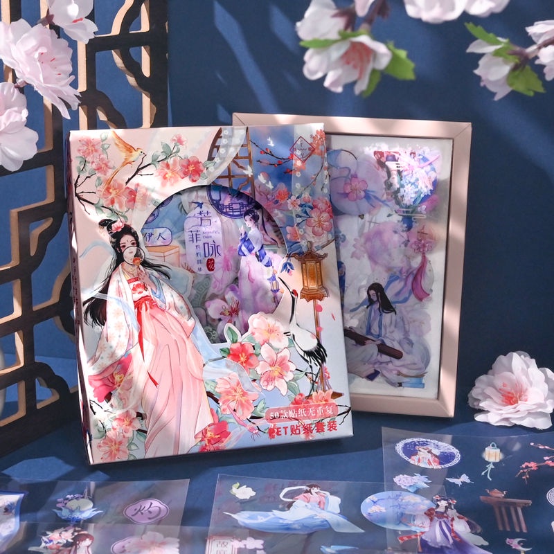 50 hình dán cute sticker dễ thương hình dán trong suốt hình dán công chúa sticker hộp sticker trong suốt sticker cute 50 tấm