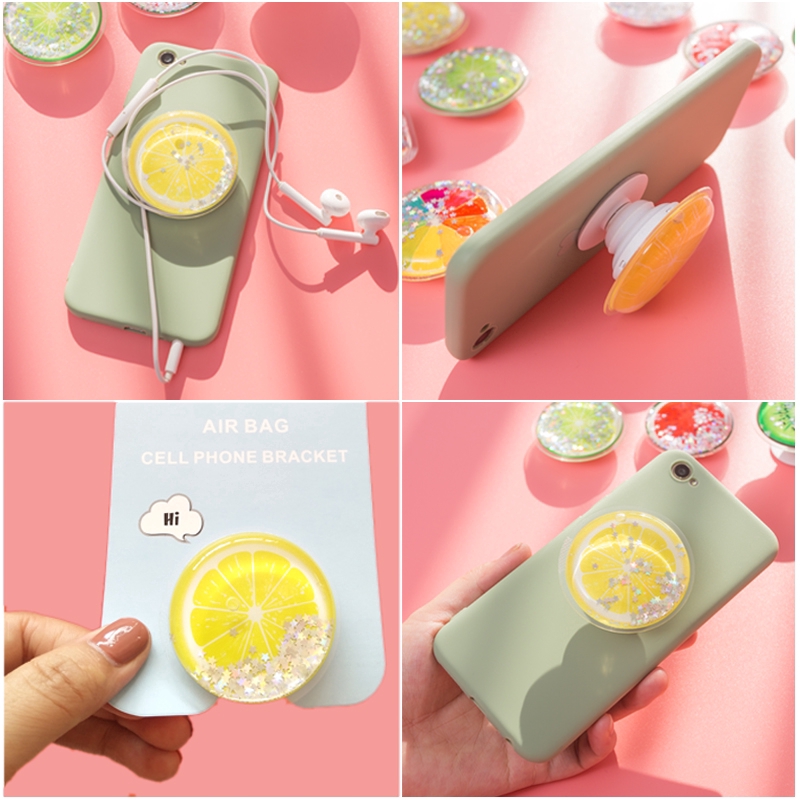 Giá đỡ điện thoại kim tuyến in hình trái cây