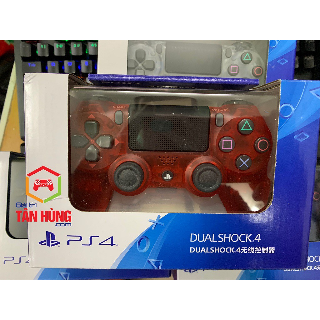 Tay Cầm PS4 Slim Pro DualShock 4 màu Đỏ Trong CH Full Box New Seal 100%