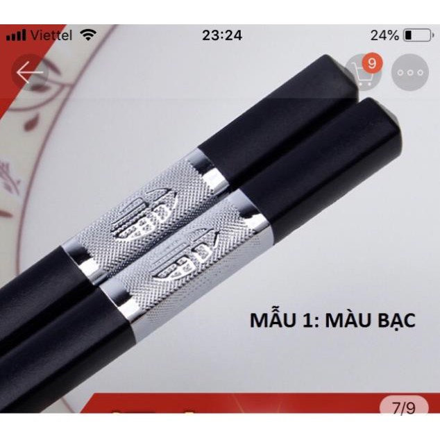 ( hàng loại 1) Bộ 10 đôi đũa khảm vàng phong cách nhật bản