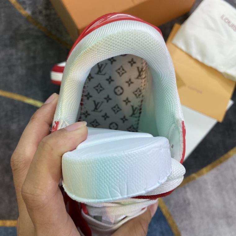 GIÀY LV RED WHITE LAI AU SC , giày lv đỏ trắng cao cấp độn đế nam nữ ảnh thật bongstore tự chụp