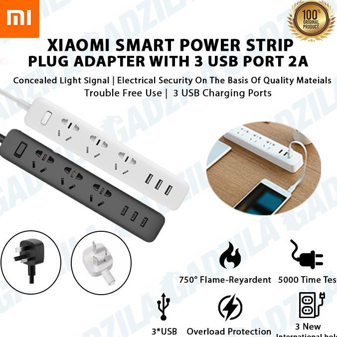 Ổ Cắm Điện Thông Minh Xiaomi Mi 3 Cổng Usb Đen