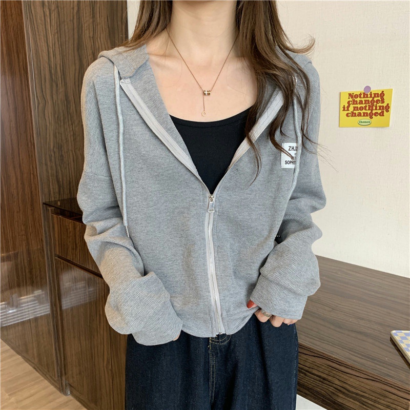Áo khoác hoodie SUXI tay dài thời trang đơn giản cho nữ