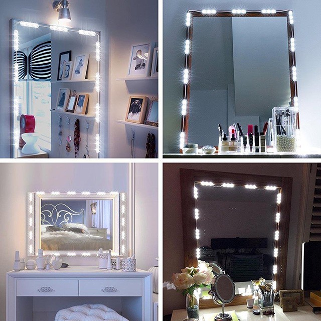 Bộ đèn led gắn gương trang điểm, chuỗi led 12V trang trí gương tủ bếp siêu sáng