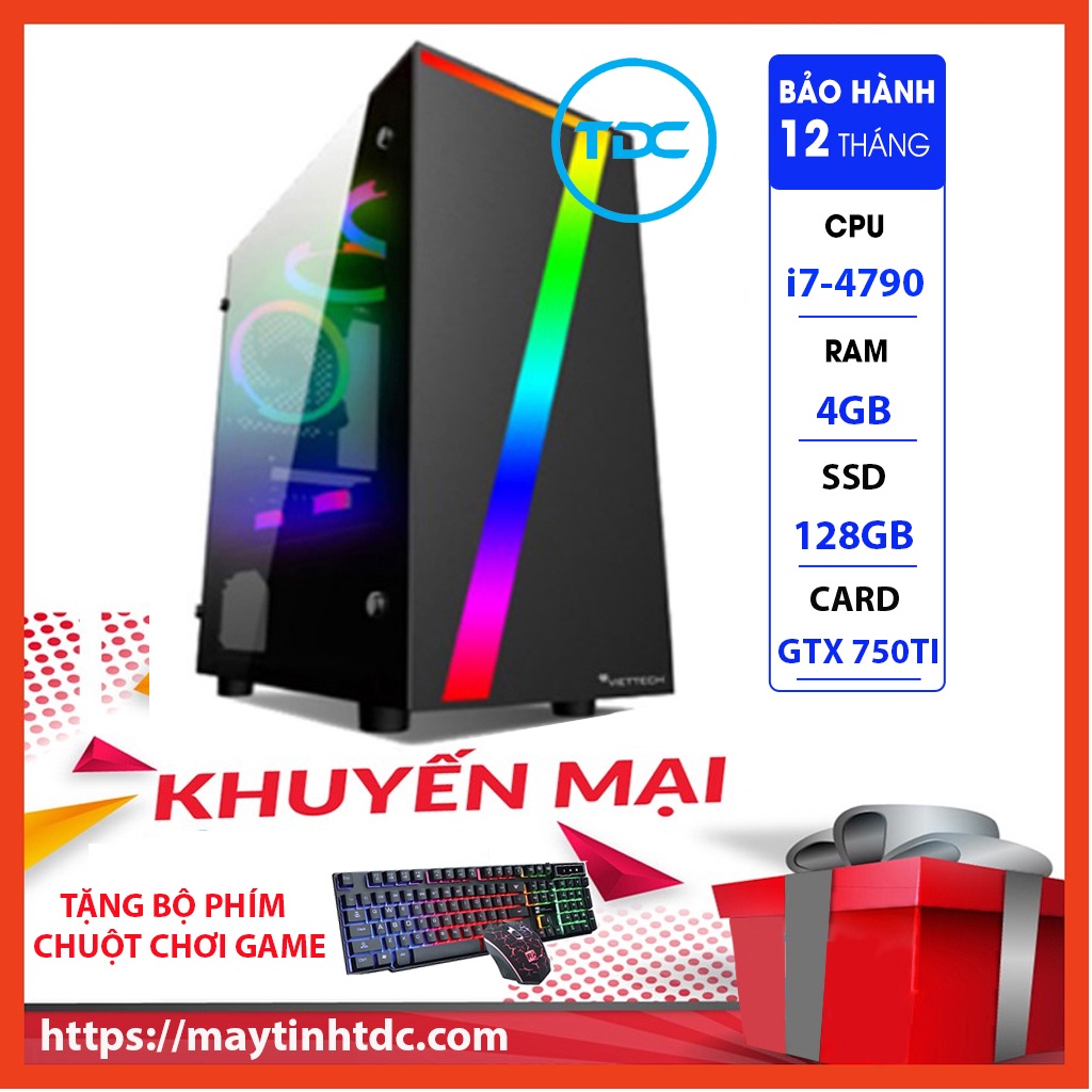 MAX PC GAMING X7 CPU Core i7 4790 Ram 4GB SSD 128GB GTX 750TI Chơi PUBG,LOL,CF,Fifa4,Đế chế Tặng Bàn Phím Chuột Game