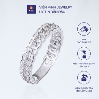 Nhẫn bạc nữ VMJ mẫu kim tiền đính đá, nhẫn nữ bạc 925 cao cấp, nhẫn phong thủy- VMJ26
