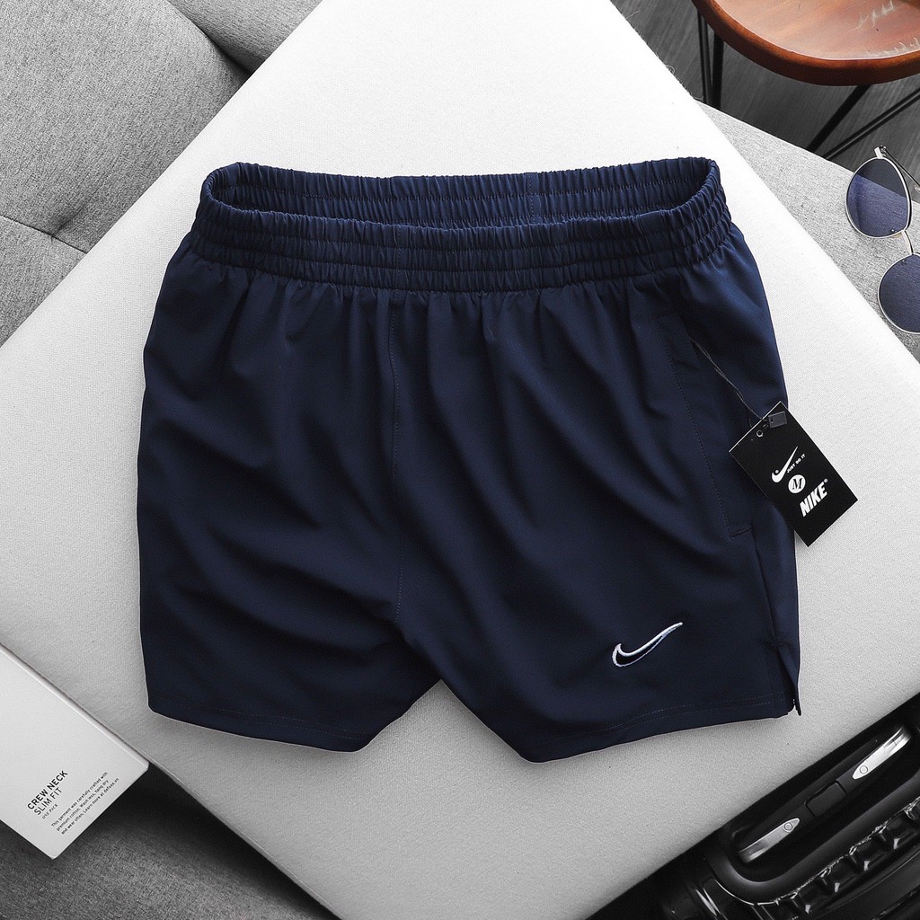 Quần Short đùi tập gym nam 2 lớp NIKE RUNNING LOGO THÊU có lót legging và túi đựng điện thoại