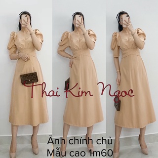 Đầm maxi dự tiệc nơ vai eo cách điệu