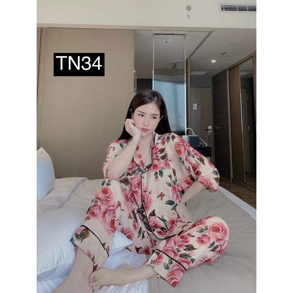 Set Bộ Ngủ Pizama Mặc Nhà- Bộ Pijama Nữ Chất Lụa Cao Cấp TN Hàng Thiết Kế Độc Lạ Siêu Đẹp-Kèm Hình Thật