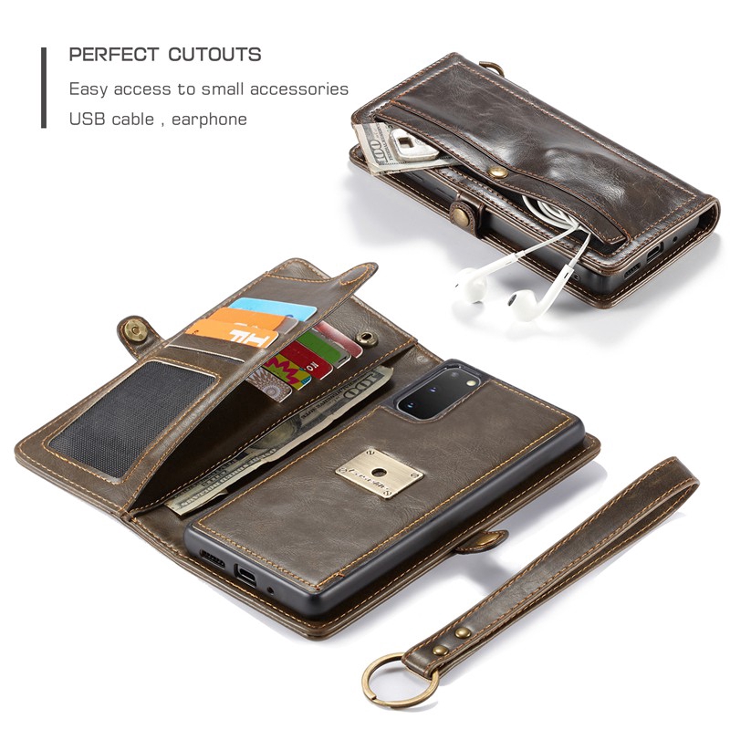 Bao da điện thoại CaseMe nắp lật khóa nam châm cho Samsung Note20 S20 Ultra S10 S9 S8 Note10 Plus