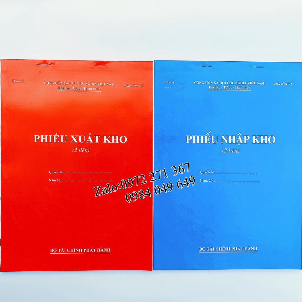 Phiếu nhập kho, Phiếu xuất kho A4 2 liên 60 tờ, 100 tờ