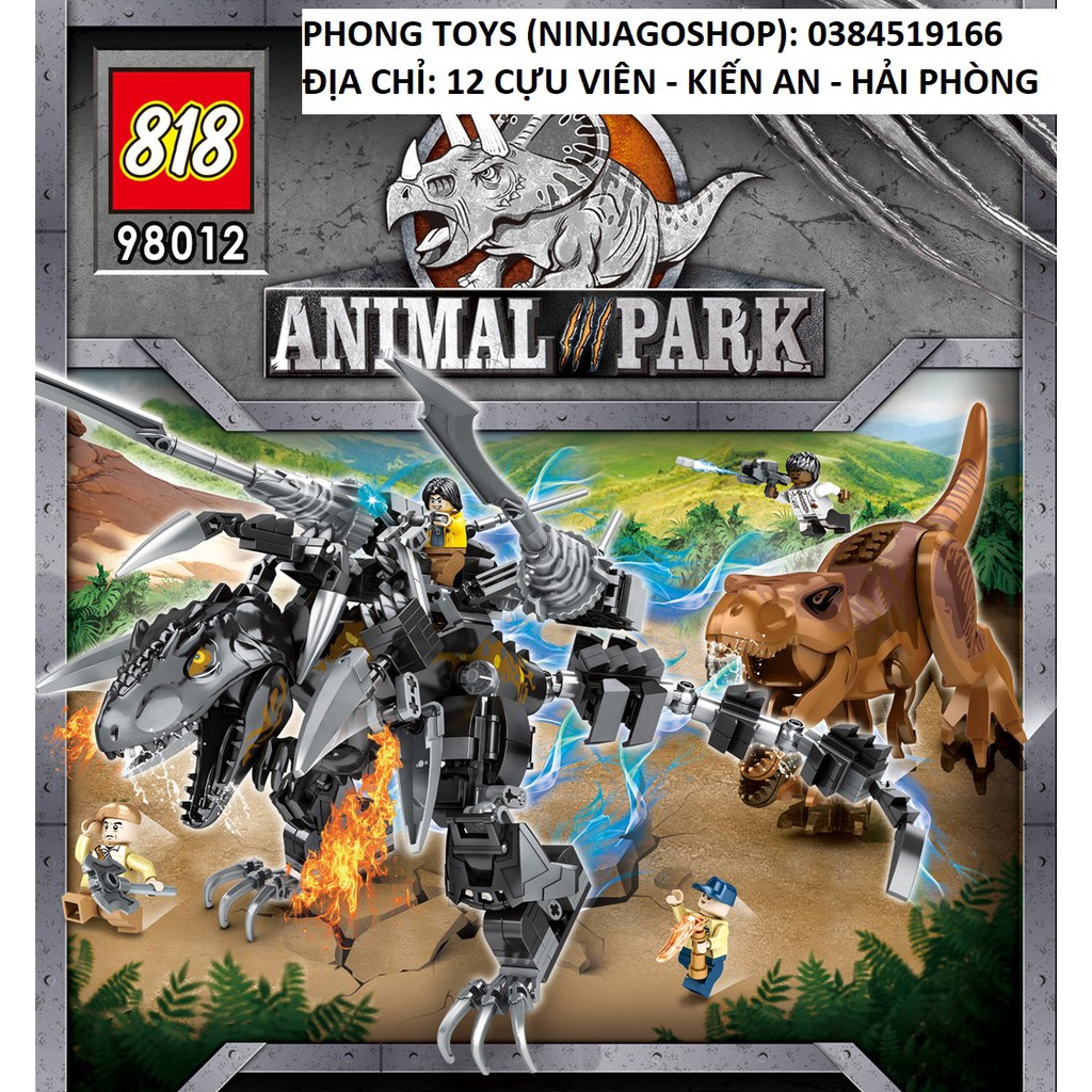 Lắp Ráp xếp hình Lego Jurassic World Dinosaur 98012 : KHỦNG LONG BẠO CHÚA T REX  511+ mảnh