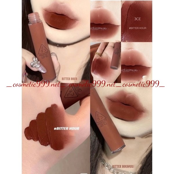 Son 3ce velvet lip tint, son 3ce chính hãng lì mịn đỏ đất, đỏ nâu Cosmetic999