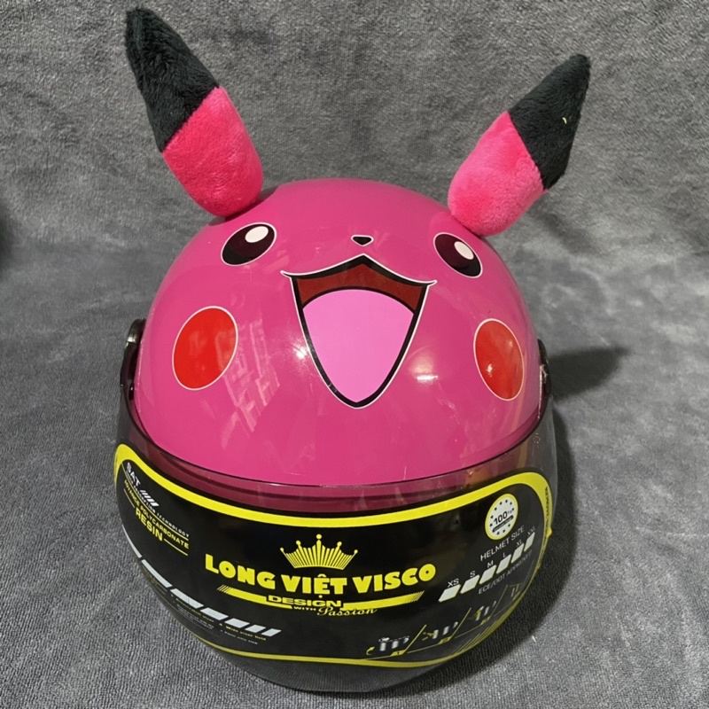 Nón Bảo Hiểm Trẻ Em Pikachu Có Kính 8 Màu.Cho bé Từ 2-8 Tuổi