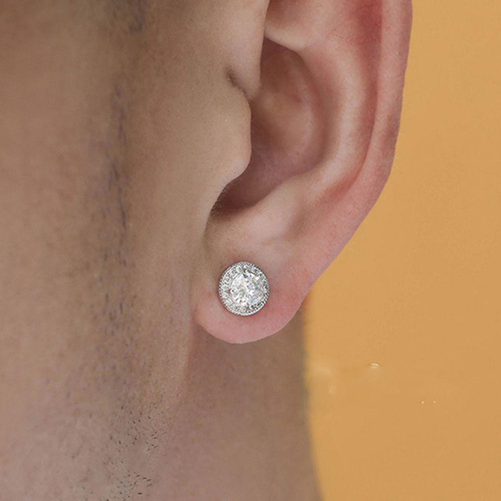 DANILO Bông Tai Tròn Mạ Bạc Phong Cách Hip Hop Cá Tính Cho Nam