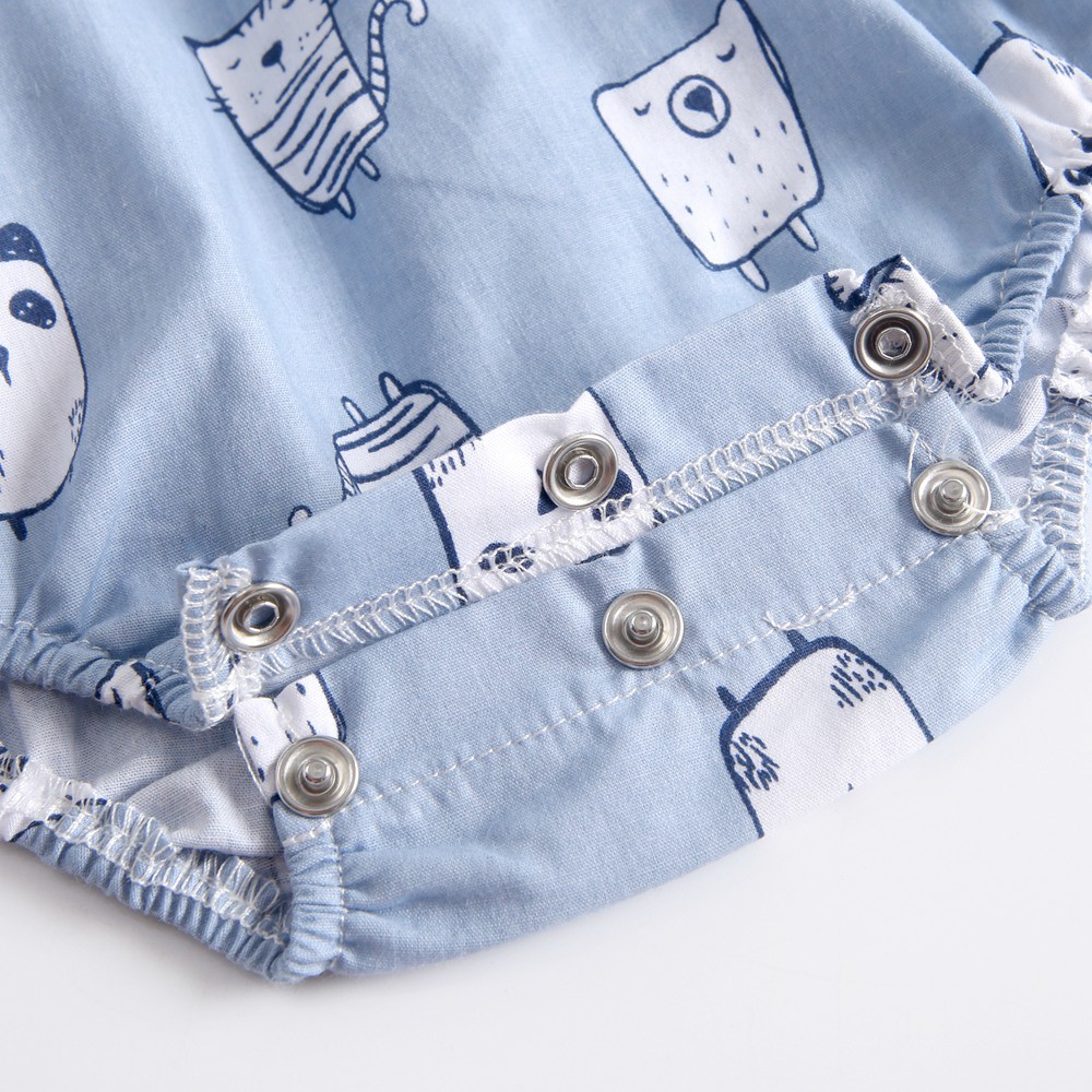 Áo Liền Quần Sanlutoz Bằng Cotton Họa Tiết Hoạt Hình Mùa Hè Cho Em Bé