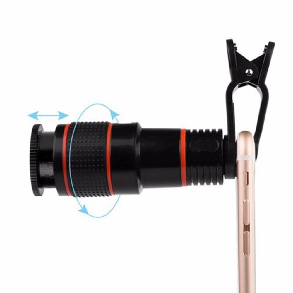 Ống Kính Universal Clip - On 12 X Optical Zoom Hd Cho Điện Thoại Thông Minh