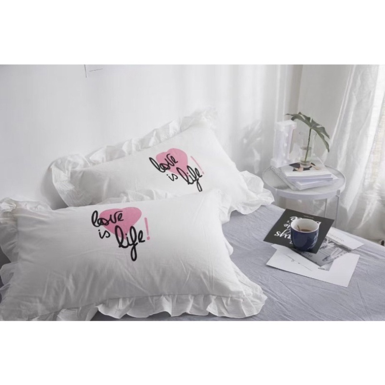 Vỏ Gối Nằm Cotton Mát Thấm Hút Mồ Hôi Tốt Kháng Khuẩn, Chống Ẩm Mốc Kích Thước 48x74 Giá rẻ