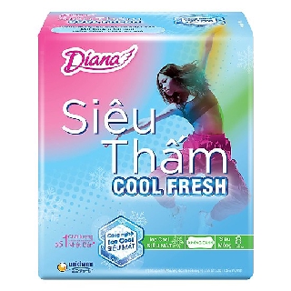 (Combo 6 gói) Băng vệ sinh Diana SIÊU THẤM Cool Fresh Siêu mỏng không cánh 8 miếng