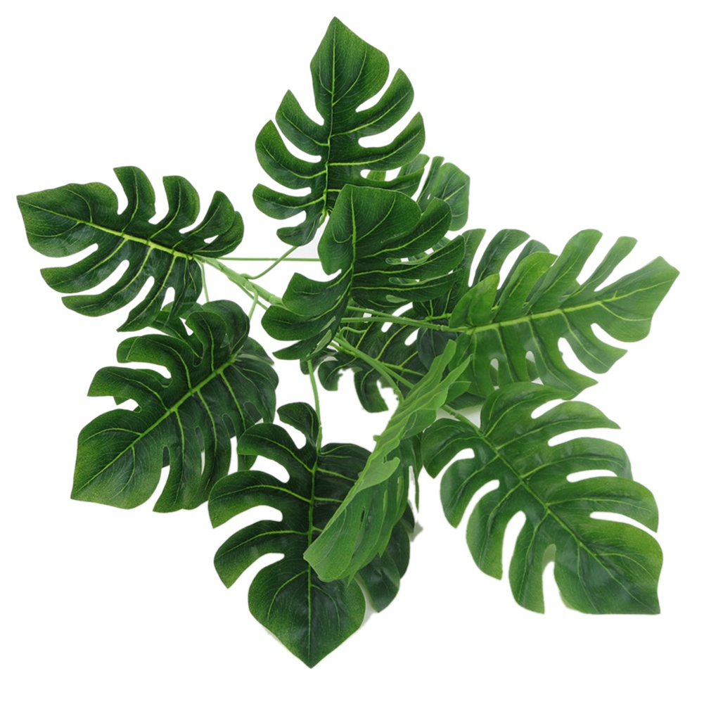 12 Nhánh Lá Monstera Nhân Tạo Trang Trí Bàn Tiệc