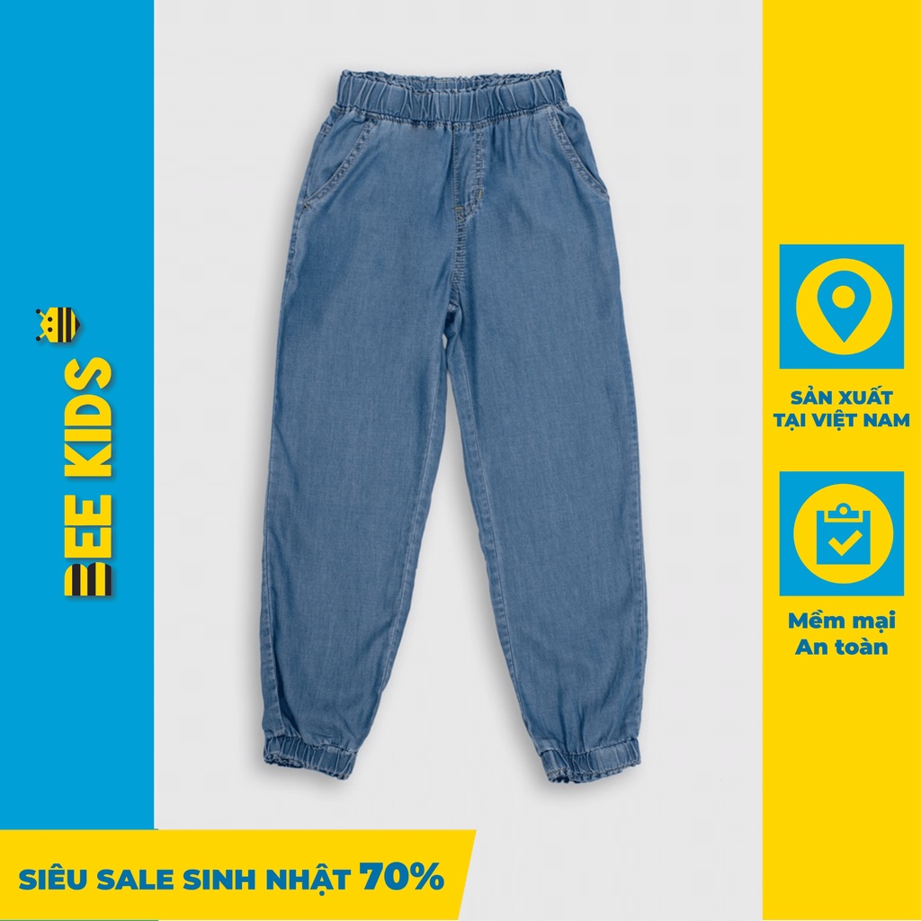 Quần Dài Bé Gái 6-12 Tuổi Bee Kids Chất Liệu Jean Lụa Mềm Mịn. Thoáng Mát, Thiết Kế Bo Ống Cá Tính 7QJ01764DT