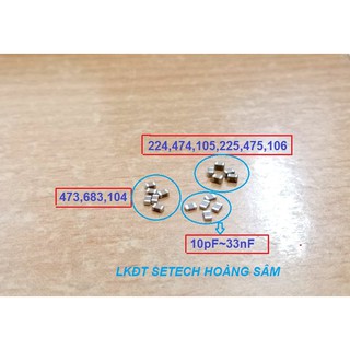 Tụ dán 0805 SMD (20 con) các trị số 10pF~1nF