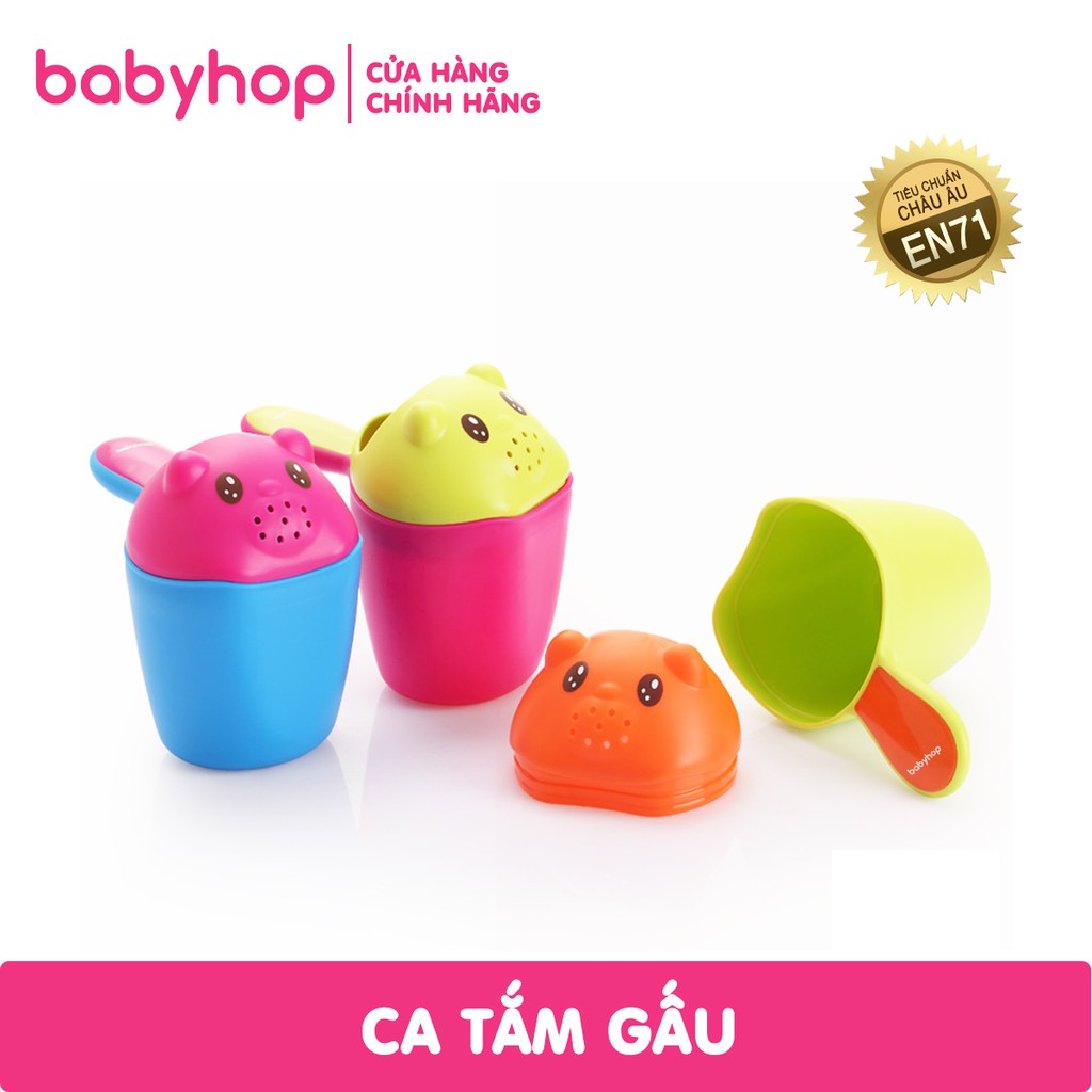 Cốc tắm cho bé có nắp hình gấu, chính hãng Babyhop