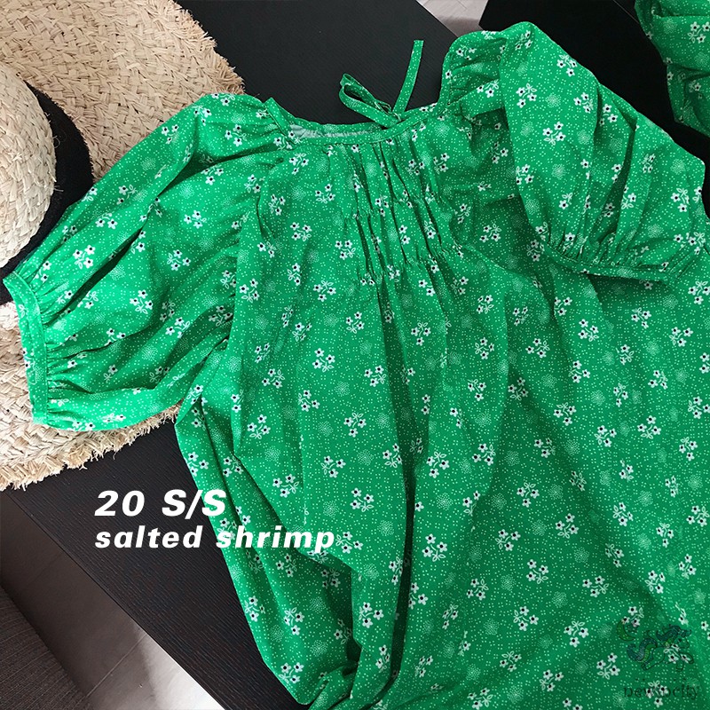 Đầm bé gái tay phồng in hoa đáng yêu