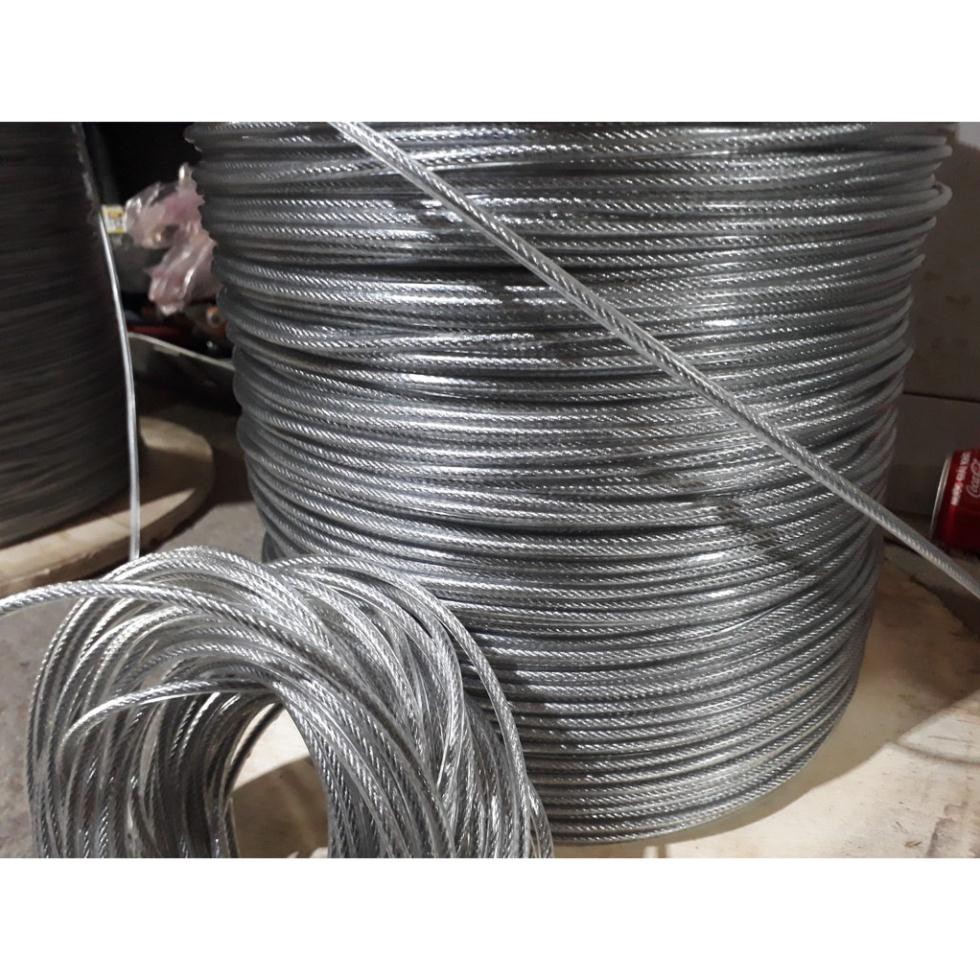 Dây cáp thép bọc nhựa phi 4. Dây cáp lụa chịu lực bọc nhựa 4mm