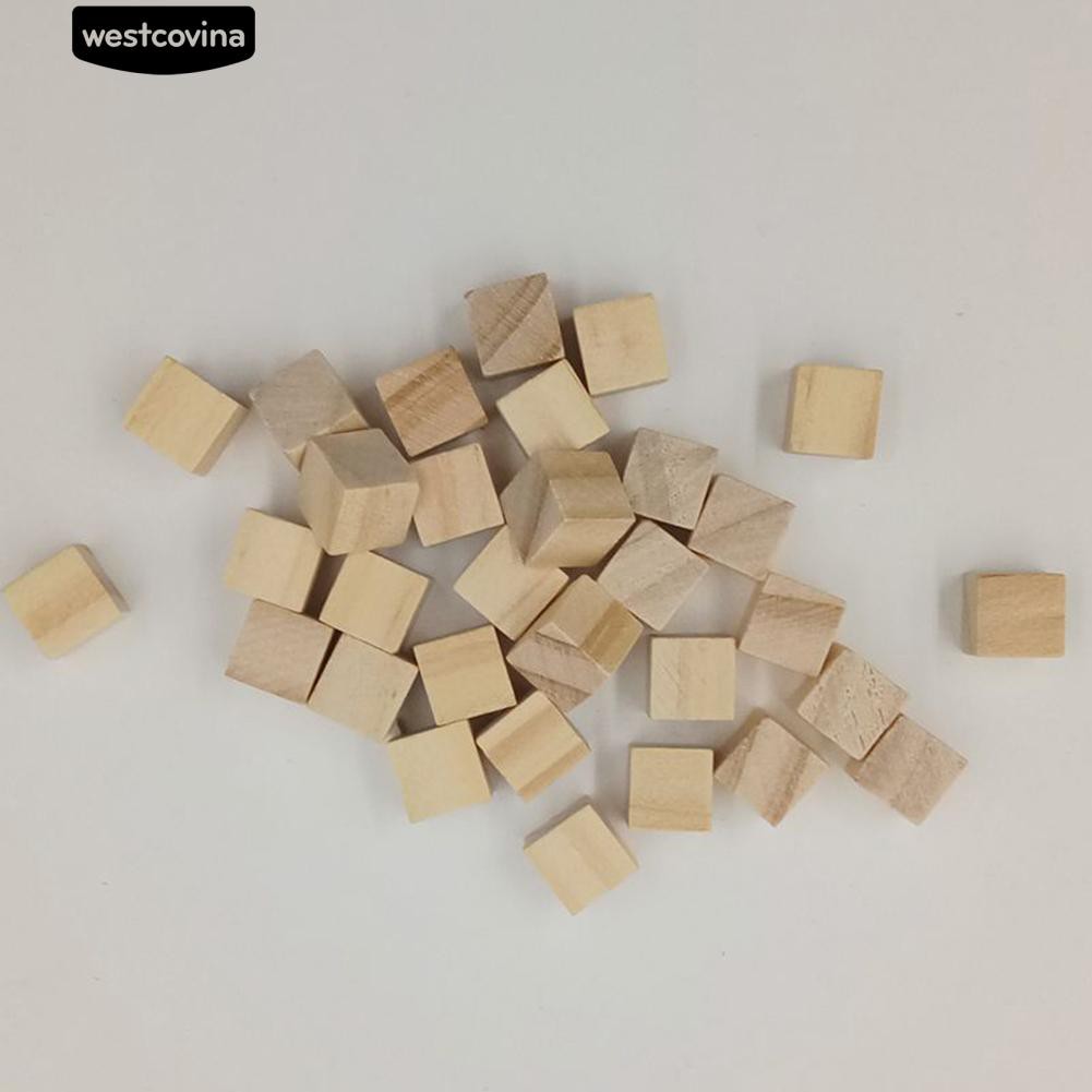 Set 10/20/50 khối gỗ vuông làm nút áo thủ công tiện lợi