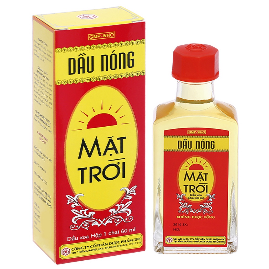 Dầu nóng mặt trời OPC - Dầu xoa bóp khi nhức mỏi, tê thấp, đau lưng