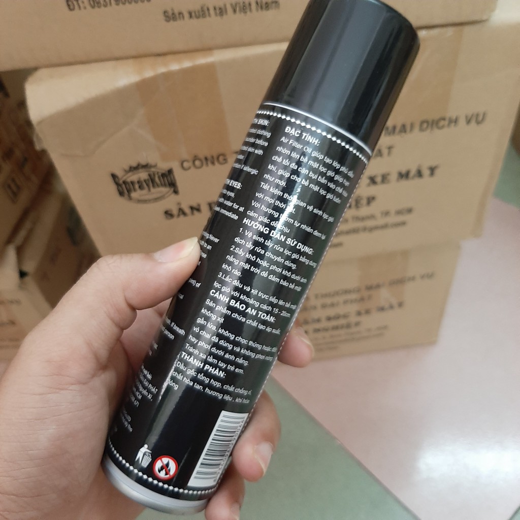 Tẩm dầu lọc gió Sprayking Air Filter Oil 200ml - Tặng khăn lau Micro
