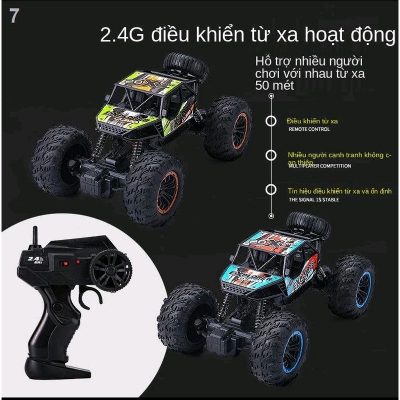 [HOT] Đồ chơi điều khiển từ xa Xe Off-Road leo núi địa hình Sóng 2.4G Pin sạc