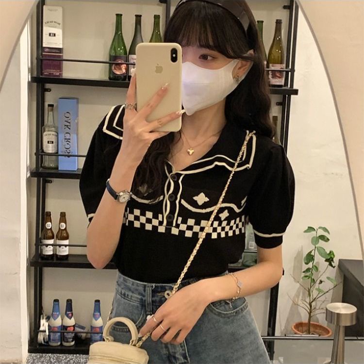 Áo Dệt Kim Ngắn Tay Xinh Xắn Dành Cho Nữ  tao bao