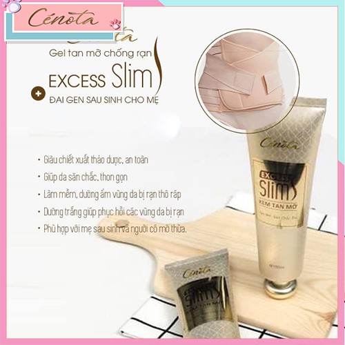 Gel tan mỡ Cénota Excess Slim, gel tan mỡ chống rạn da