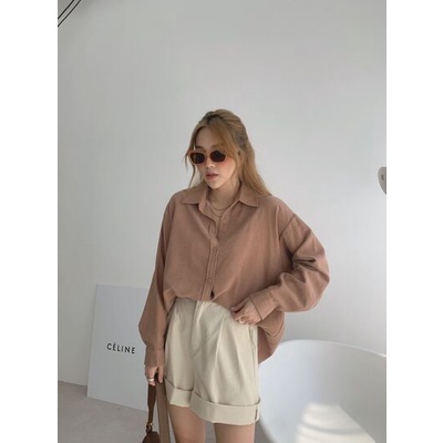 Quần short kaki lửng Q-781, quần sooc cạp cao ống rộng