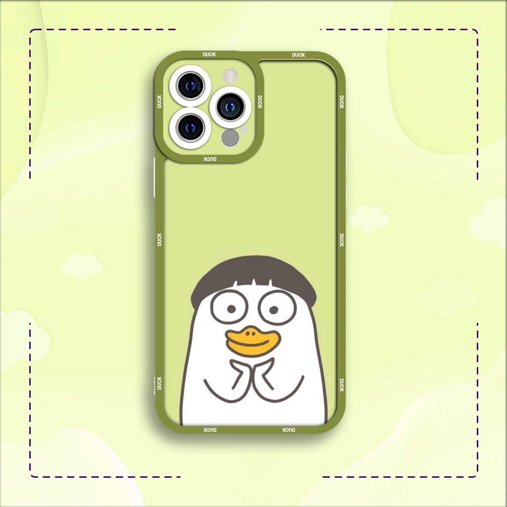 Ốp lưng iphone samsung xiaomi oppo cạnh vuông JM CASE Vịt Tiểu Lưu meme vỗ tay cute
