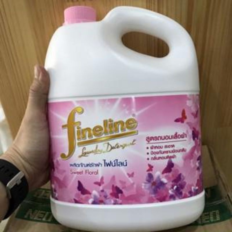 Combo 4 Can nước giặt xã Fineline màu hồng 3000ml