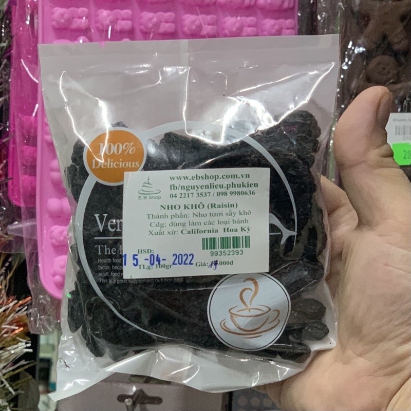 Nho đen sấy khô 100gr