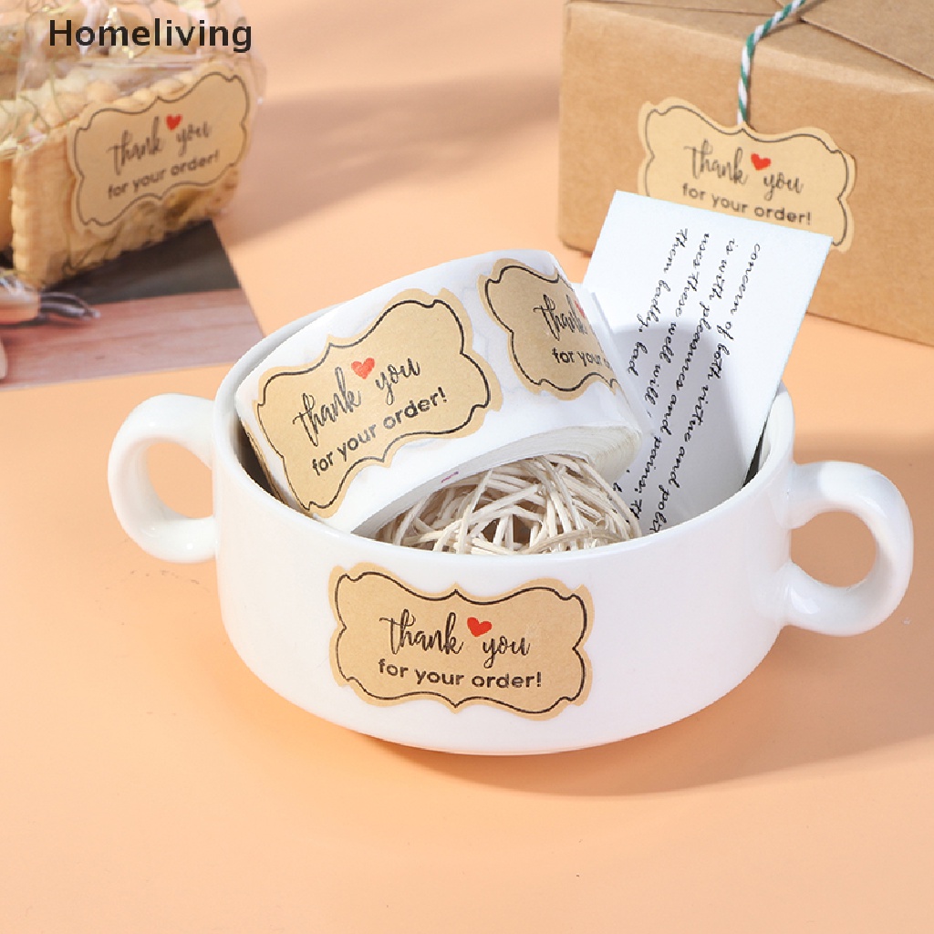 Cuộn 250 Miếng Dán Niêm Phong Bao Bì In Chữ Thank You for Your Order Đa Năng
