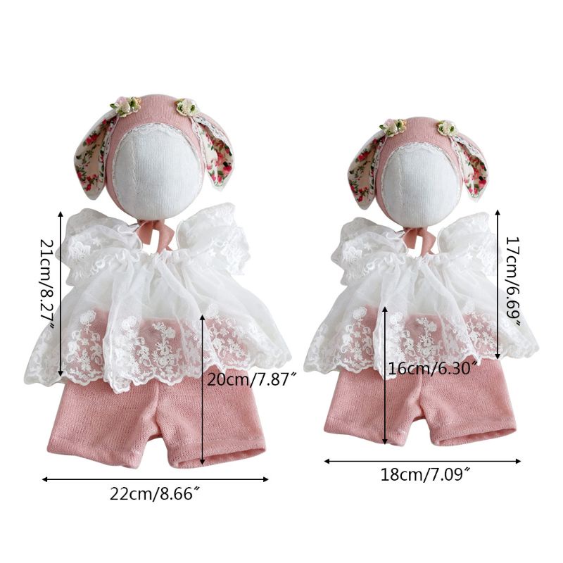 Set Đồ 3 Món Gồm Áo Và Quần Và Nón Ngọt Ngào Làm Phụ Kiện Chụp Ảnh Cho Bé Sơ Sinh