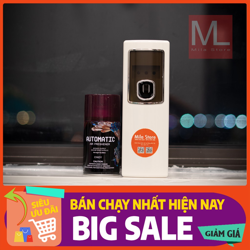 [GIAO NHANH 1H] Máy xịt phòng tự động ML68 (TẶNG BÌNH XỊT) - Inbox chọn mùi hình cuối