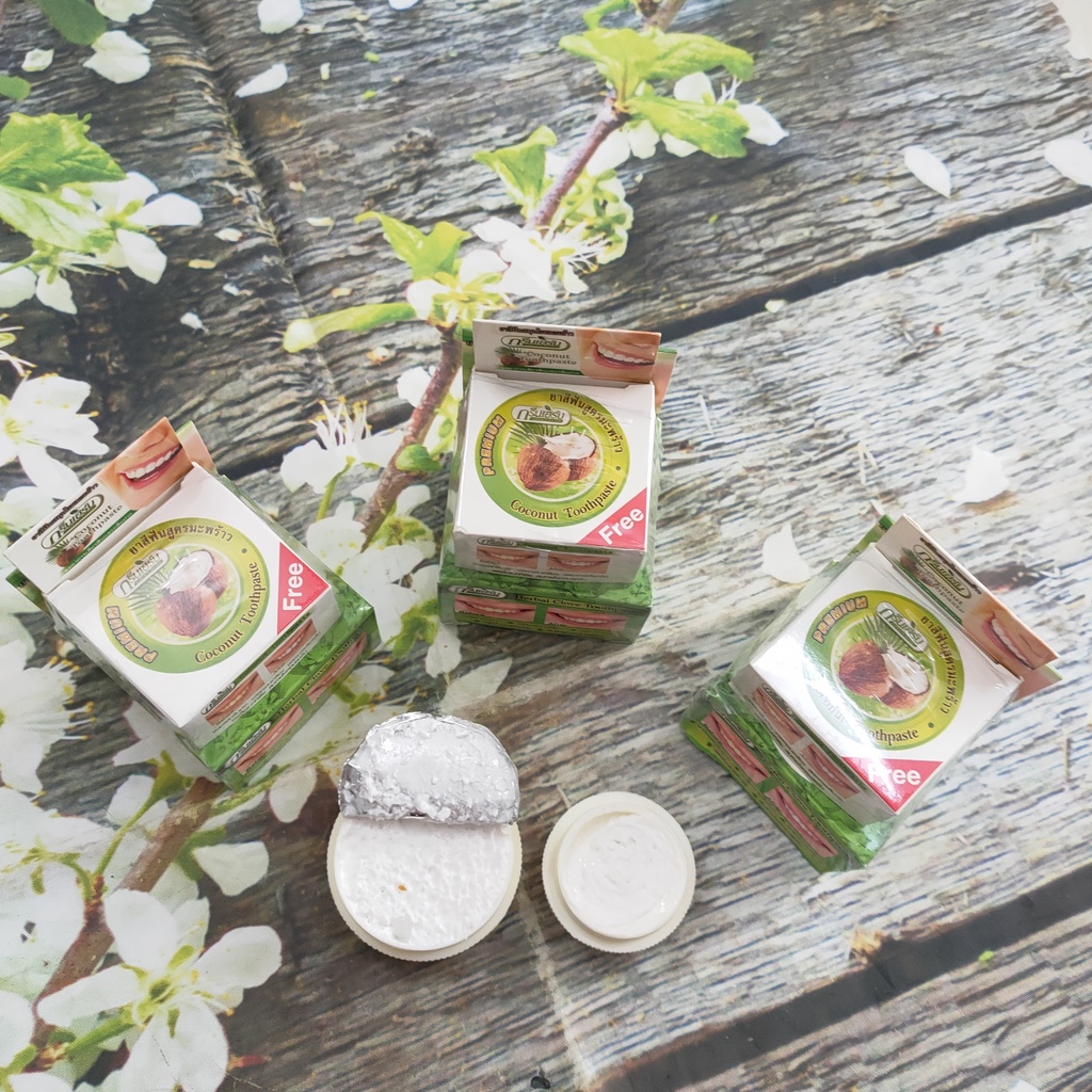 Kem Tẩy Trắng Răng Thái Lan Green Herb hũ lớn tặng hũ nhỏ