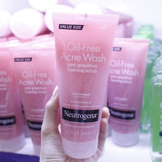 [198ml] Sữa Rửa Mặt Ngăn Ngừa Mụn Neutrogena Oil Free Acne Wash Pink Grapefruit Foaming Scrub