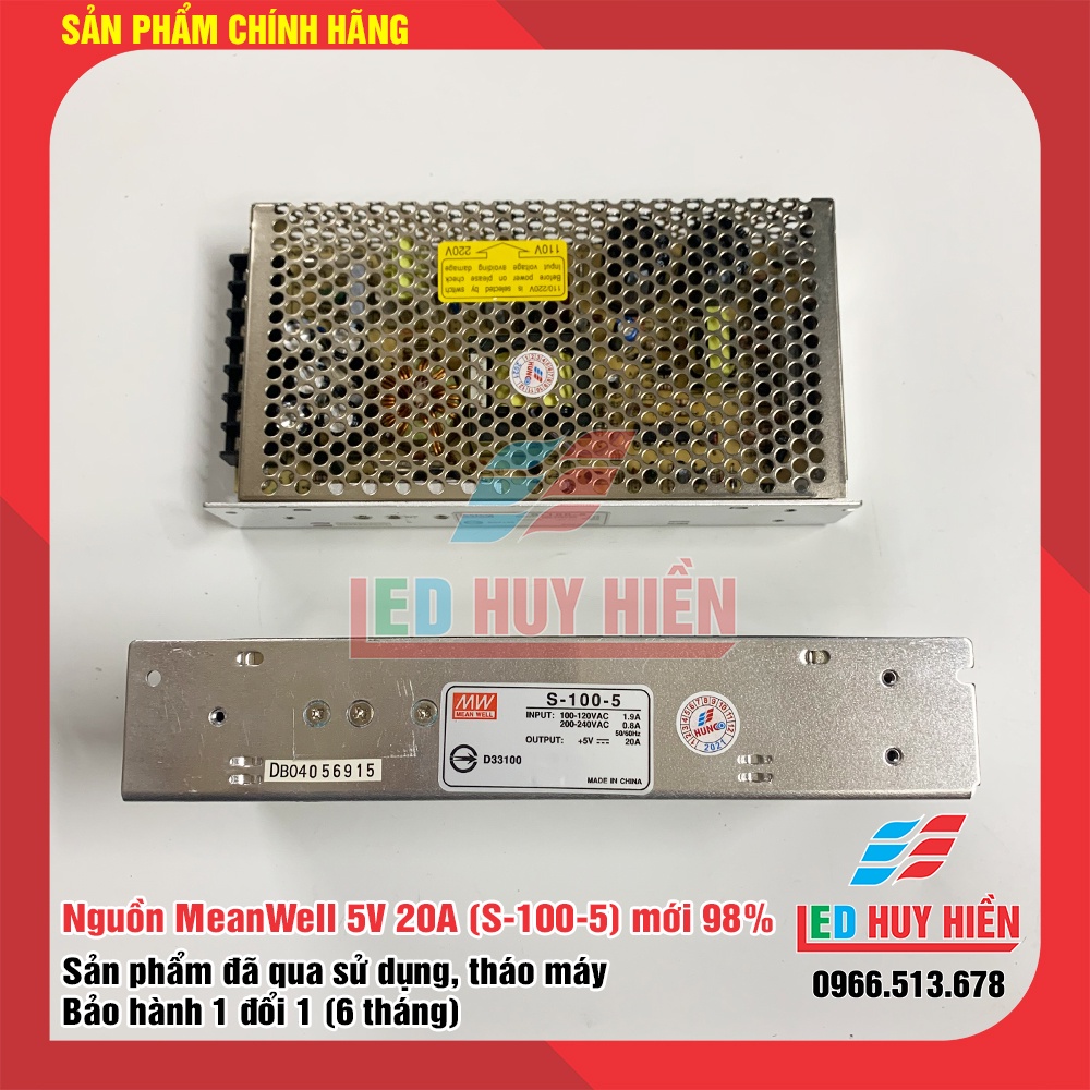 Nguồn meanwell 5v 20a (100w) tháo máy, (Nguồn Led 5V20A meanwell chính hãng đã qua sử dụng)