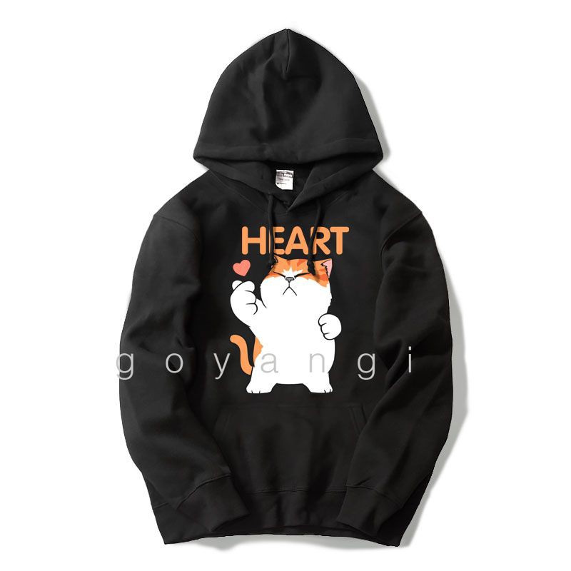 Áo hoodie goyangi Chó mèo bắn tim oversize phong cách hàn quốc