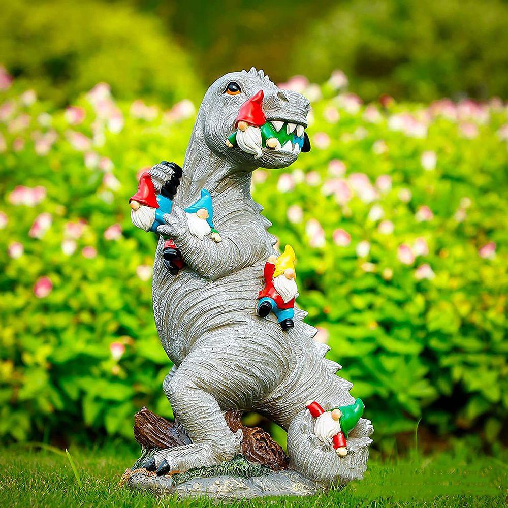 Mô Hình Khủng Long Ăn Gnomes Vui Nhộn Trang Trí Sân Vườn