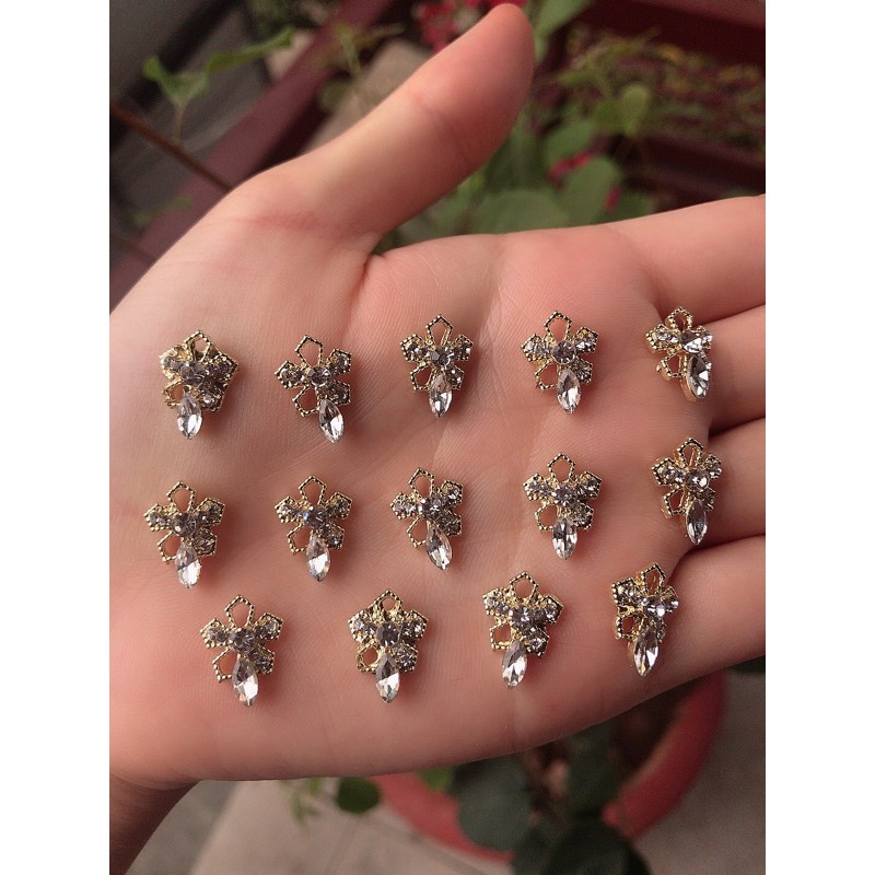 charm nail- phụ kiện nail-8 mẫu cham đính đá- charm bướm